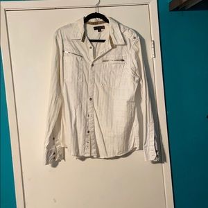 White buttoned up shirt long sleeved